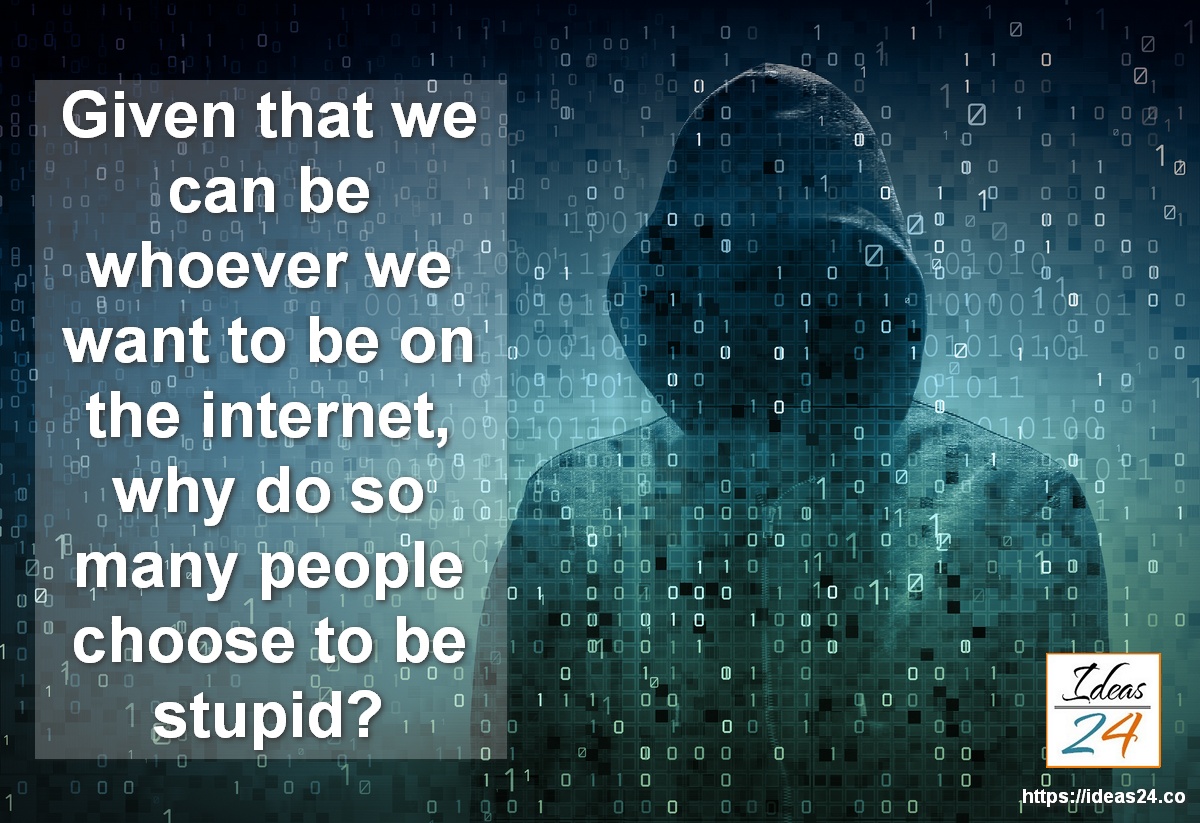 Given that we can be whoever we want to be on the internet, why do so many people choose to be stupid?