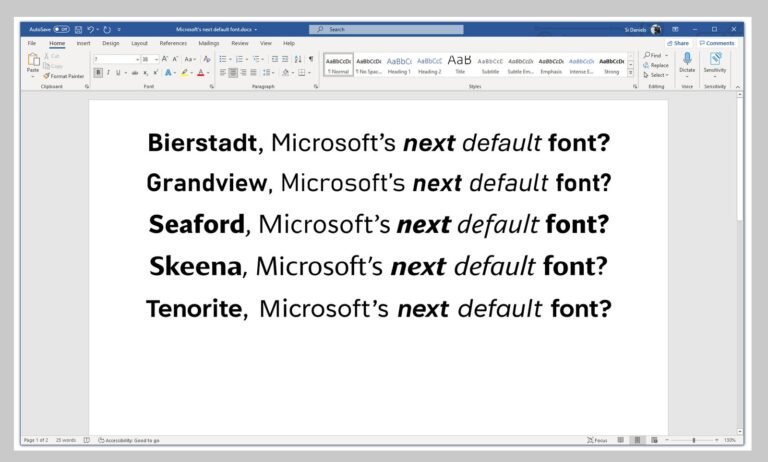 RIP Calibri! There’s a new font on the block…