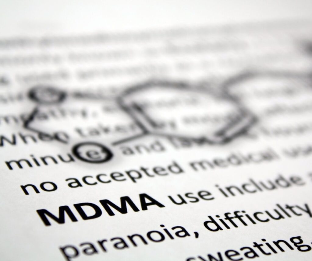 MDMA, also known as "ecstasy" or "molly," is a psychoactive drug that alters perception and mood.