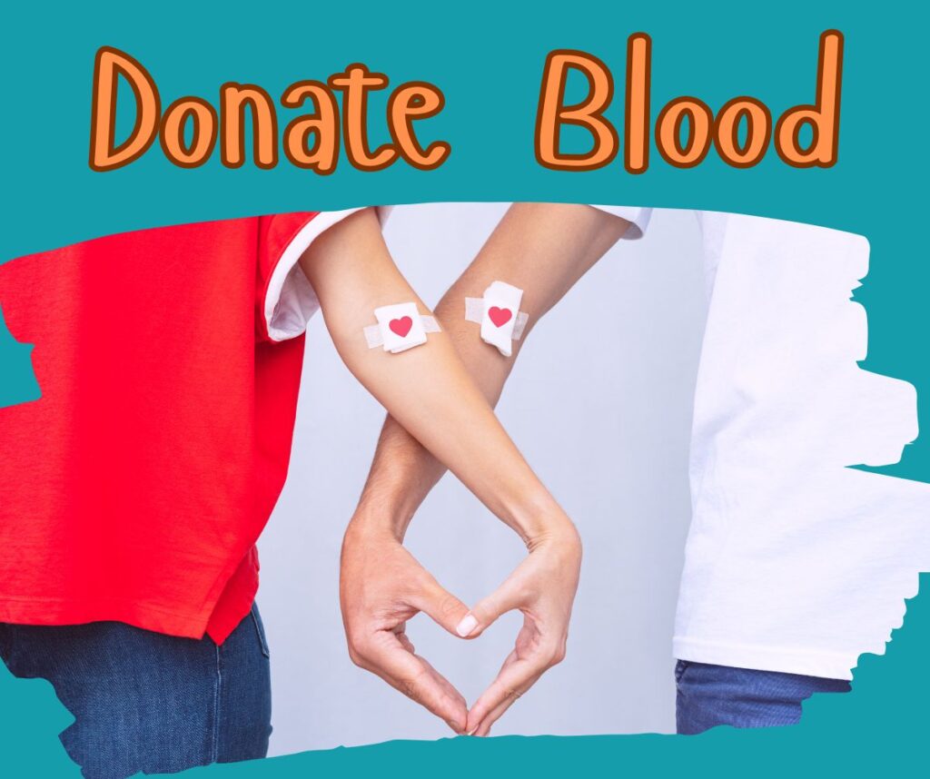 Donating blood can help children with blood disorders and is a kind act. 