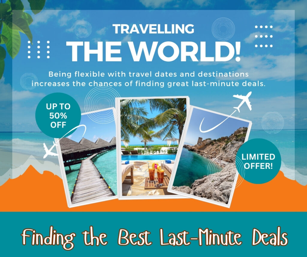 Flexibility with travel dates and destinations boosts chances of finding last-minute deals.
