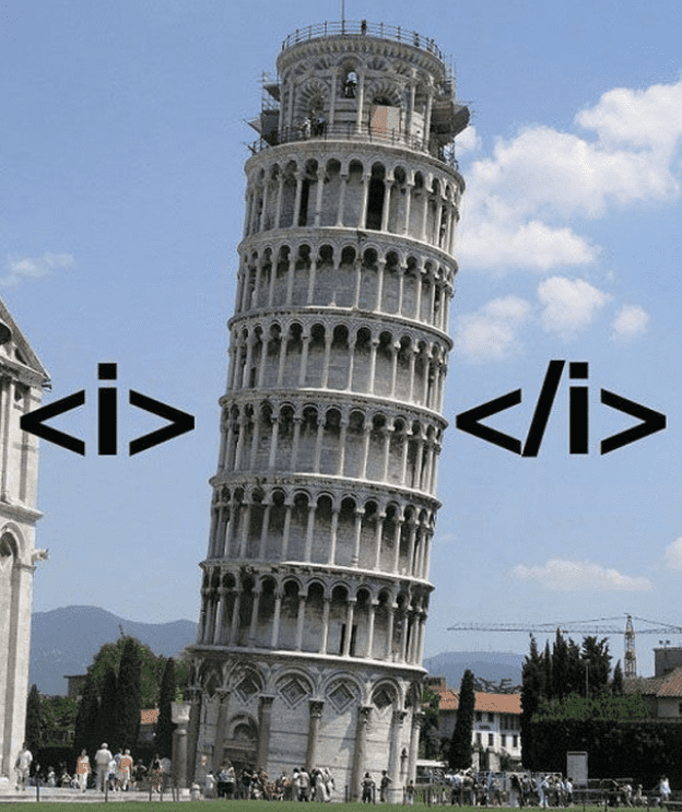 They said design a beautiful tower in Italy, not in Italics…